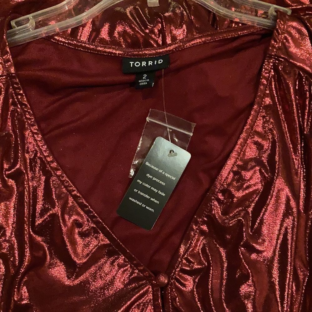 NWT Torrid Red Liquid Knit Tea Length Dress 2X - Picture 6 of 7